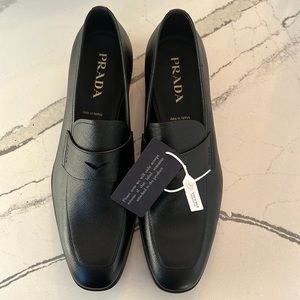Prada Mens Saffiano Loafers size 11. Brand new in Prada box with protective bags